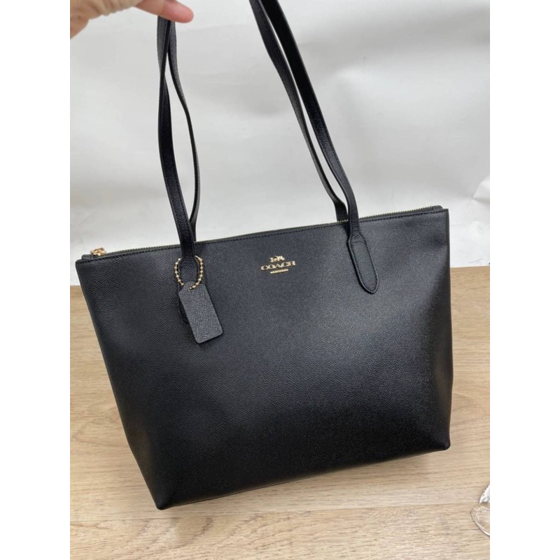 ผ่อน0-กระเป๋าสะพาย-coach-zip-top-tote-4454-หนังแท้-สีดำ