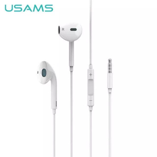 หูฟังแบบมีสาย USAMS In Ear EP-22 หูฟังราคาถูก earphone 1.2 เมตร สีขาว เสียงดี
