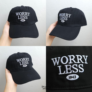 (พร้อมส่ง) shipang.studio หมวกแก๊ป ปักลาย worry less 1943 หมวกเบสบอล