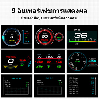 ภาพขนาดย่อของภาพหน้าปกสินค้าSmart Gauge สมาร์ทเกจ OBD2+GPS Digital Meter/Display HUD F9 ของแท้เมนูภาษาไทย วัดความร้อน รับประกัน 3ปี จากร้าน aprimeac14 บน Shopee