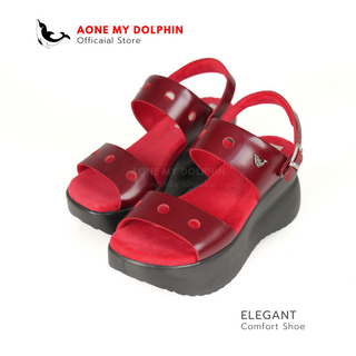 [ลิขสิทธิ์แท้] Aone My Dolphin - WD64 รองเท้าส้นสูงหนังแท้เพื่อสุขภาพ