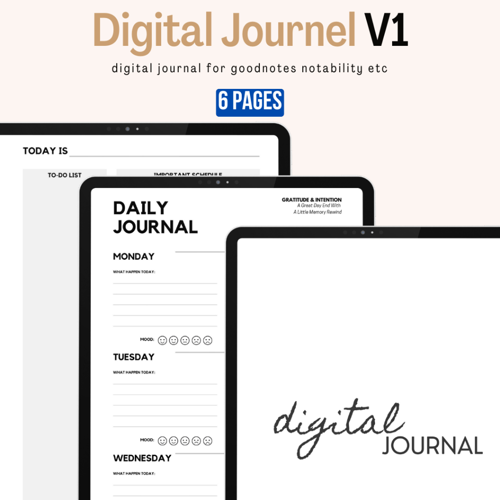 Journal Bundle V1 6 Pages 2022 Digital Journal Book Journaling Journal