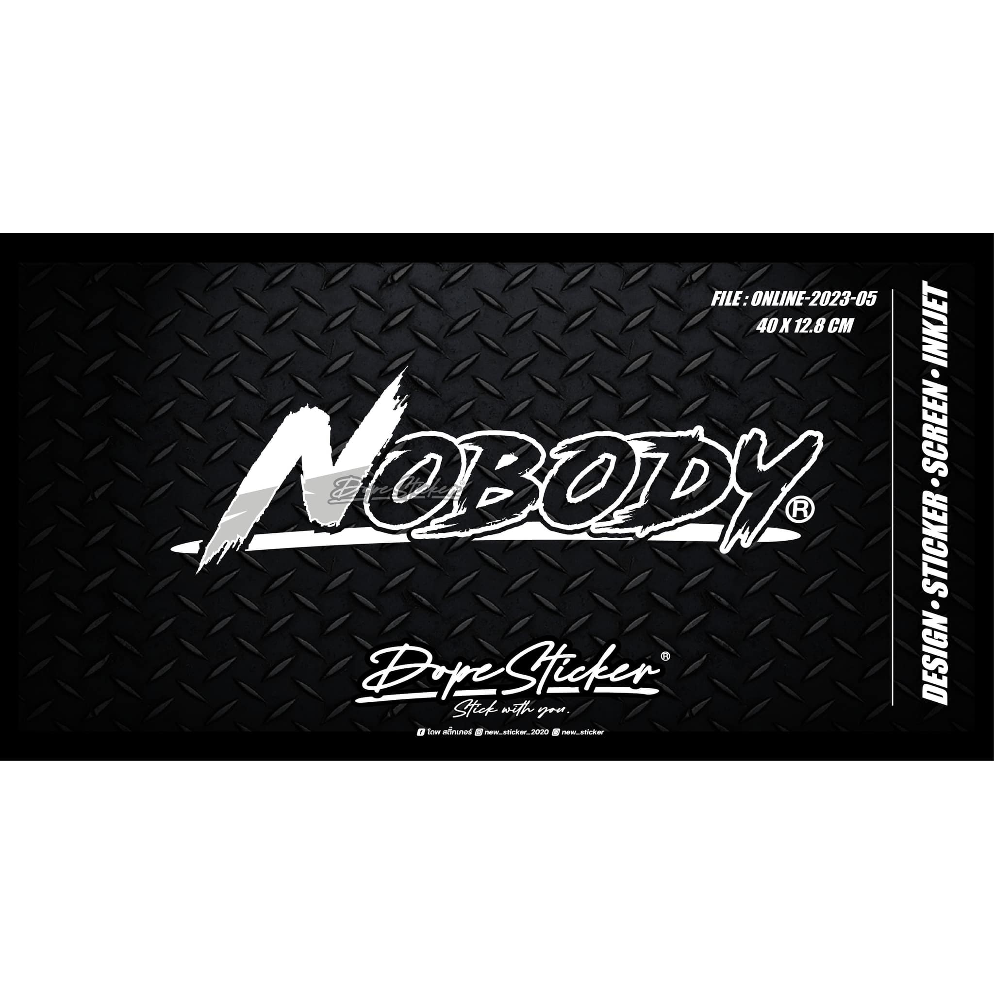 สติ๊กเกอร์สะท้อนแสง กันน้ำ ติดรถยนต์ รถมอเตอร์ไซค์ NOBODY (แบบตัวเจาะ ...