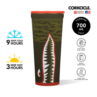 CORKCICLE :แก้วสแตนเลสสูญญากาศ3ชั้นความเย็นได้นานถึง9ชม.ความร้อนได้3ชม. 700ML TUMBLER -GRAY MALIN BEACH 24OZ