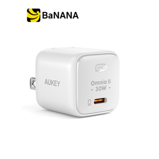 อะแดปเตอร์ AUKEY Wall USB Charger 1 USB-C (PD30W) GaN Tech White (PA-B1L WH) by Banana IT
