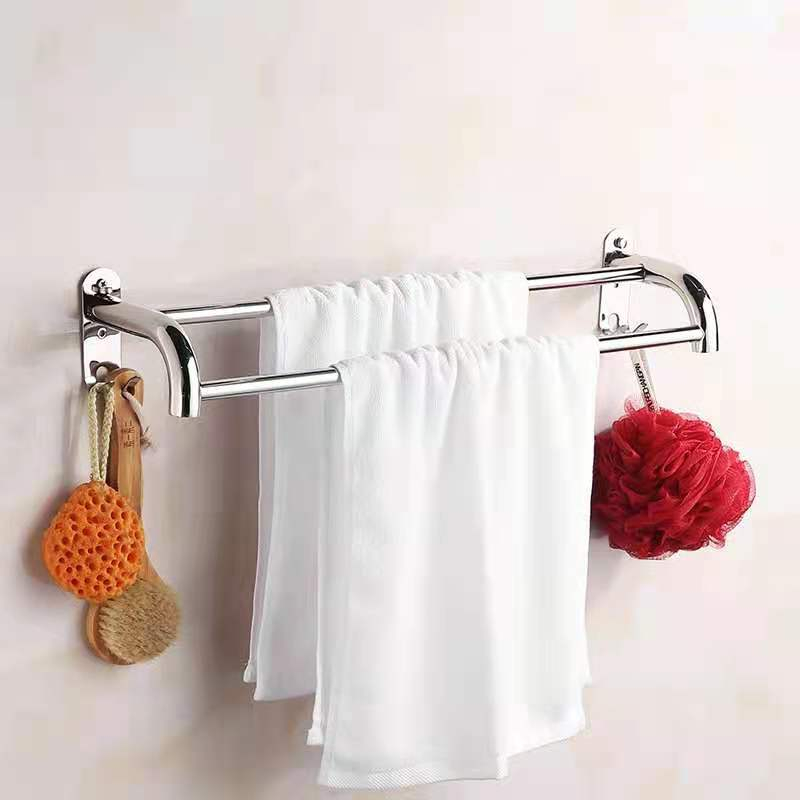 ราวแขวนผ้าในห้องน้ำ-ผลิตจากสแตนเลส-stainless-ราวแขวนผ้าเช็ดตัว-ราวแขวน-2ชั้น-พร้อมส่ง
