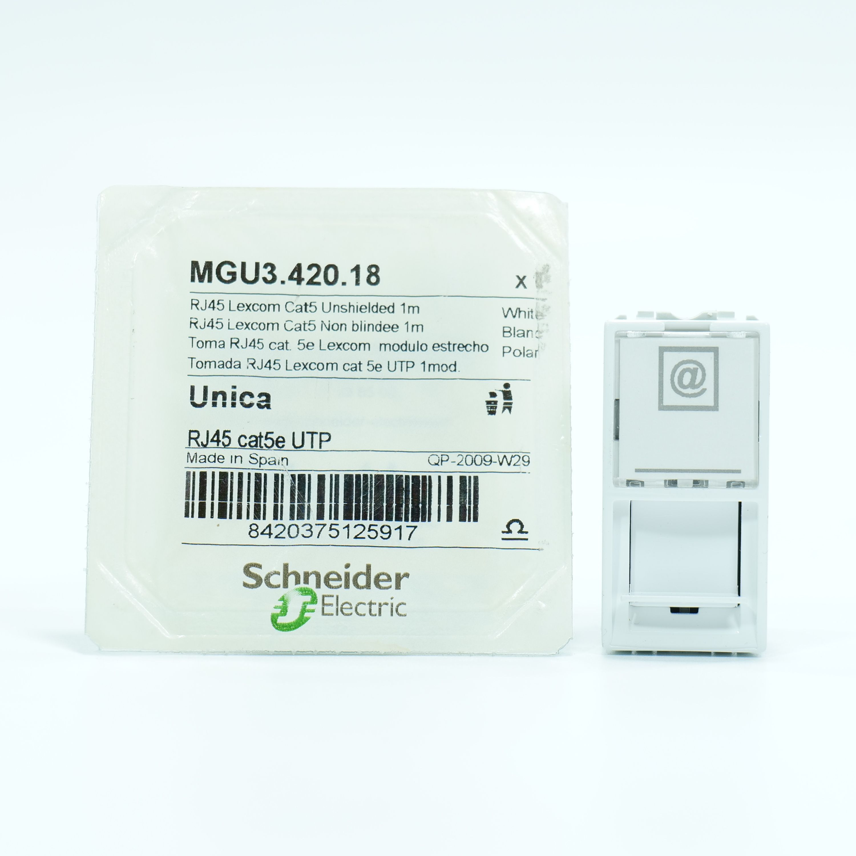 mgu3-420-18-schneider-electric-unica-1-rj45-socket-s-one-1-m-cat-5e-utp-white-เต้ารับคอมพิวเตอร์-cat5e-schnei