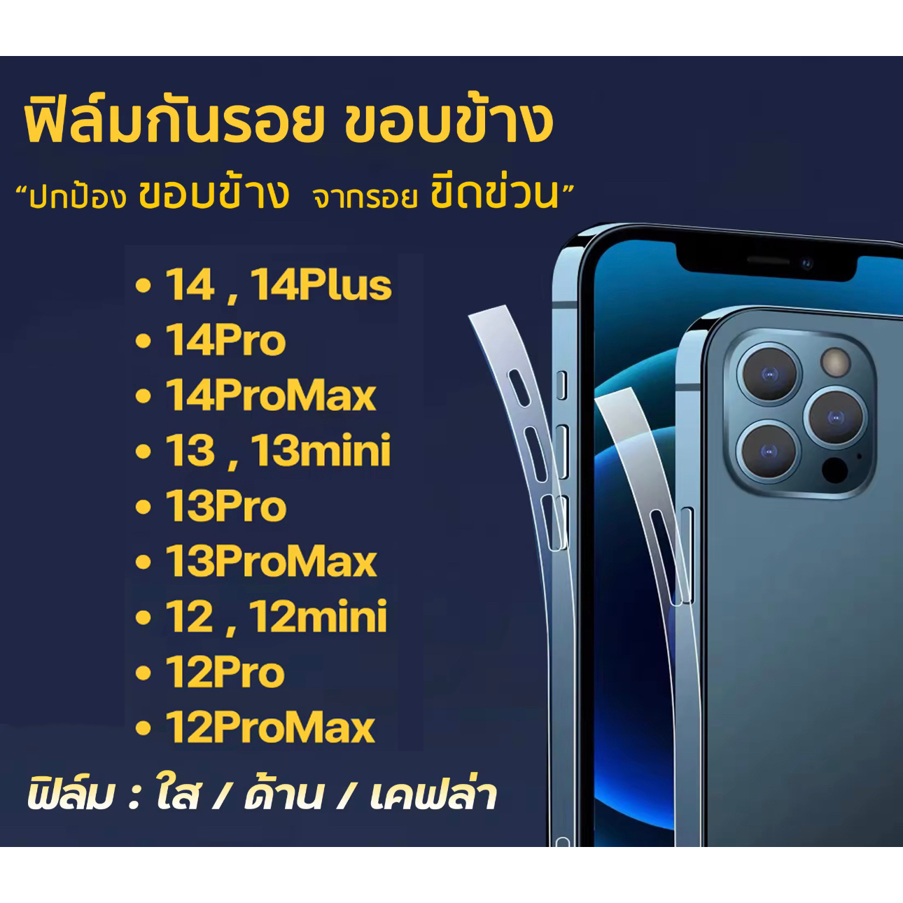ภาพหน้าปกสินค้าHot ฟิล์มกันรอย ขอบข้าง ฟิล์มไฮโดรเจล TPU แบบใส บางพิเศษ กันรอยขอบด้านข้างและด้านบน สำหรับ iphone12 12Pro max mini จากร้าน best_bkk_shop บน Shopee