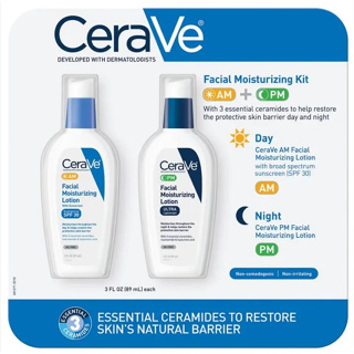 พร้อมส่ง โลชั่นบำรุงผิวหน้าให้ชุ่มชื้น CeraVe PM /  AM Facial Moisturizing Lotion PM​ 89ml / 52 ml.