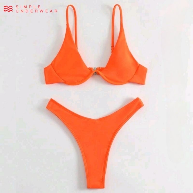 175 Simple Underwear bikini บิกินี่ ขาเว้า มีโครง | Shopee Thailand