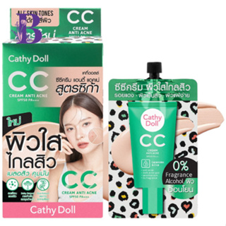 (กล่องX6ซอง) Cathy Doll CC Cream Anti Acne SPF50 PA+++ สูตรซิก้า #All Skin Tones ใช้ได้ทุกสีผิว