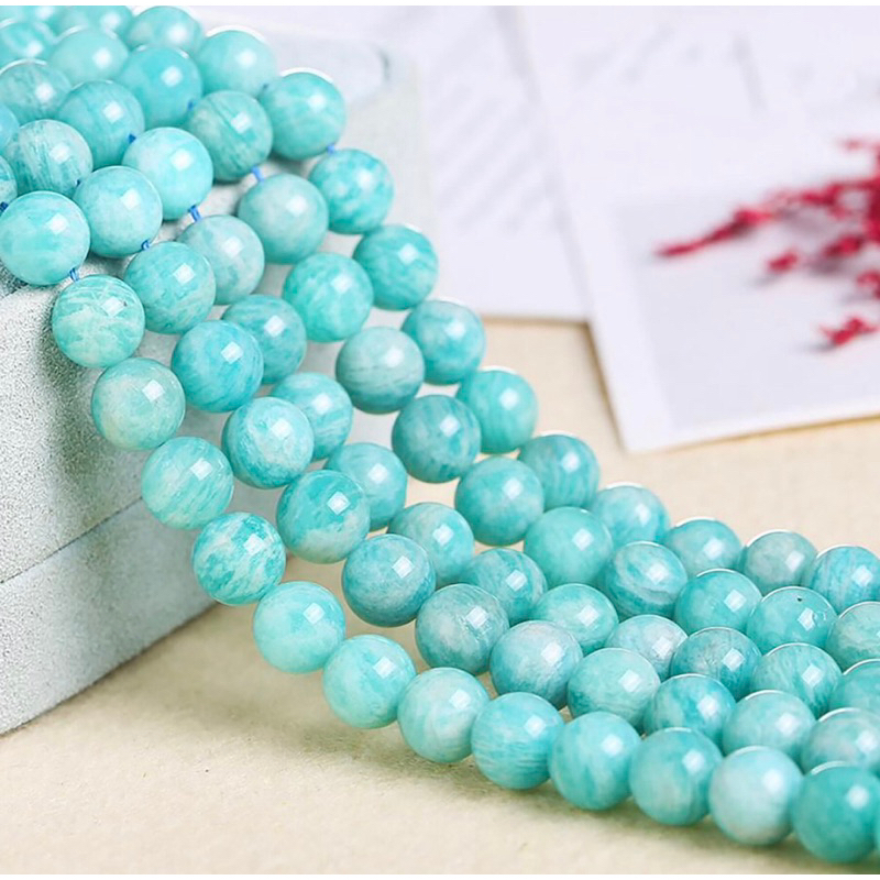 Natural Amzonite Round Beaded strand 6mm 8mm 10mm size available Peru ...
