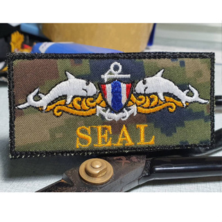 อาร์มผ้าปัก SEAL พื้นลายพรางดิจิตอล ขนาด 8x4 ซม.