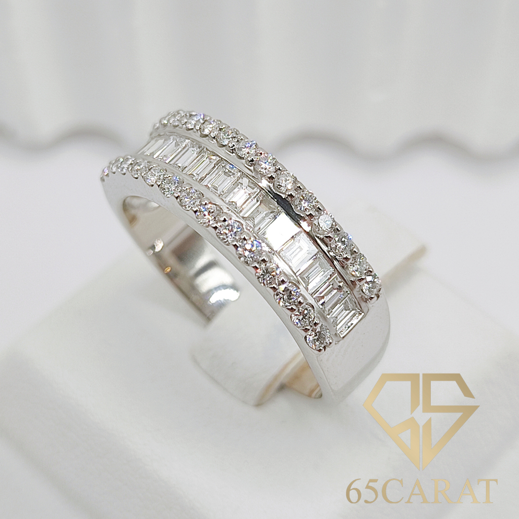 65carat-แหวนเพชร-แหวนเพชรแท้-แหวนแถวบาเก็ต-เพชรเบลเยี่ยมน้ำ100-รหัสr55