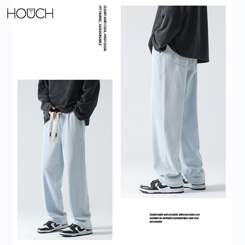 ภาพสินค้าHouch พร้อมส่ง COD กางเกงยีนส์ผู้ชาย เอวยางยืด เท่ๆสไตล์เกาหลีทรงช่าง ทรงลุง ทรงกระบอก จากร้าน houch.th บน Shopee ภาพที่ 3