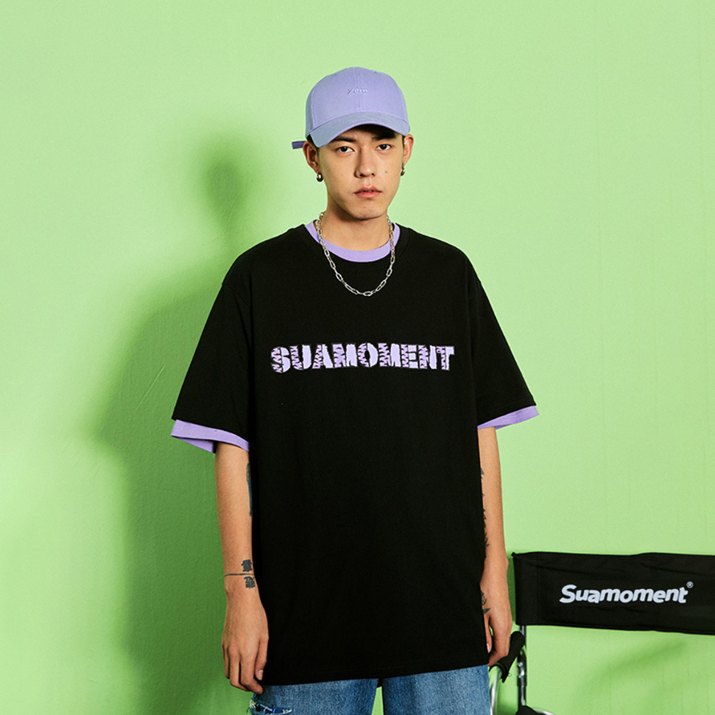 suamoment-เสื้อยืด-เสื้อยืดผ้าฝ้ายคอกลม-100-ไซส์ใหญ-คู่รัก-oversized-สีม่วงตัวอักษร-insเสื้อผ้าผช-เสื้อยืดผู้หญิง