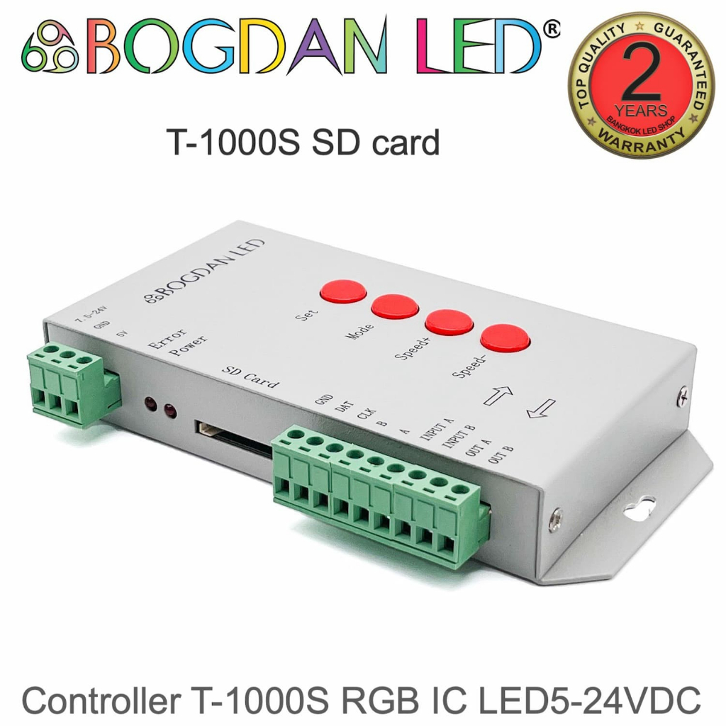 t-1000s-pixel-led-controller-พิกเซล-ควบคุม-ทำงานใน-5vdc-24v-รองรับ-lpd6803-ws2801-ws2811-สามารถติดตั้งโปรแกรมได้