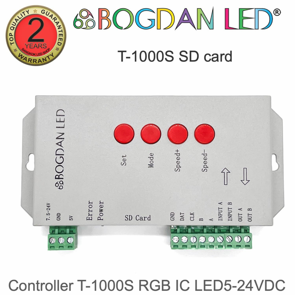 t-1000s-pixel-led-controller-พิกเซล-ควบคุม-ทำงานใน-5vdc-24v-รองรับ-lpd6803-ws2801-ws2811-สามารถติดตั้งโปรแกรมได้