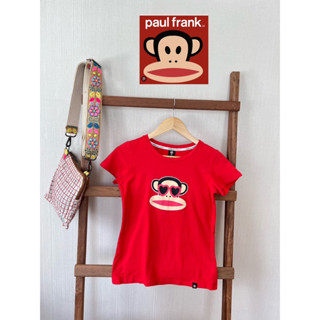 Paul Frank x cotton x M T-shirt สีแดงน่ารัก อก 32 ยาว 21  Code : 753(6)