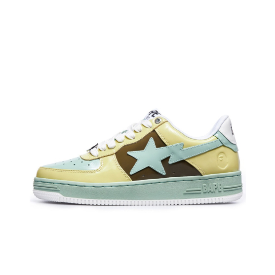 a-bathing-ape-sta-patent-leather-trend-eei-fashion-board-shoes-yellow-green-brown