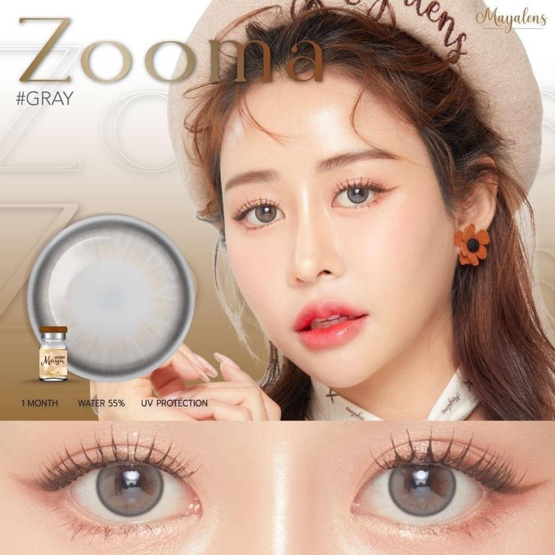 Zooma gray คอนแทคเลนส์ (Mayalens ค่าอมน้ำ 55%) | Shopee Thailand