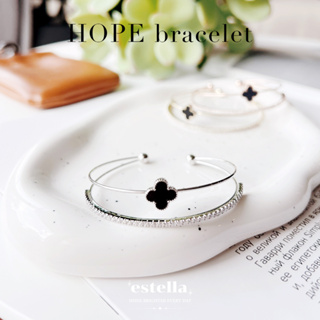 estella-กำไลข้อมือ รุ่น Hope เครื่องประดับ ผู้หญิง กำไลแฟชั่น กำไล ประดับเพชร CZ ชุบทองคำขาว