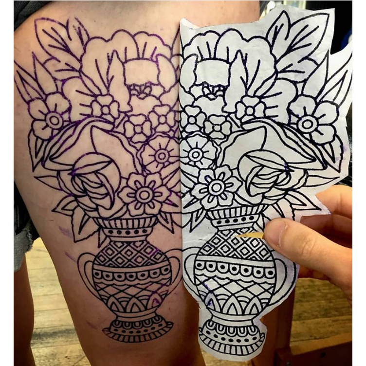 100แผ่น-กระดาษลอกลาย-a4-size-tattoo-tracing-paper-กระดาษลอกลายสัก-แผ่นลอกลายสัก