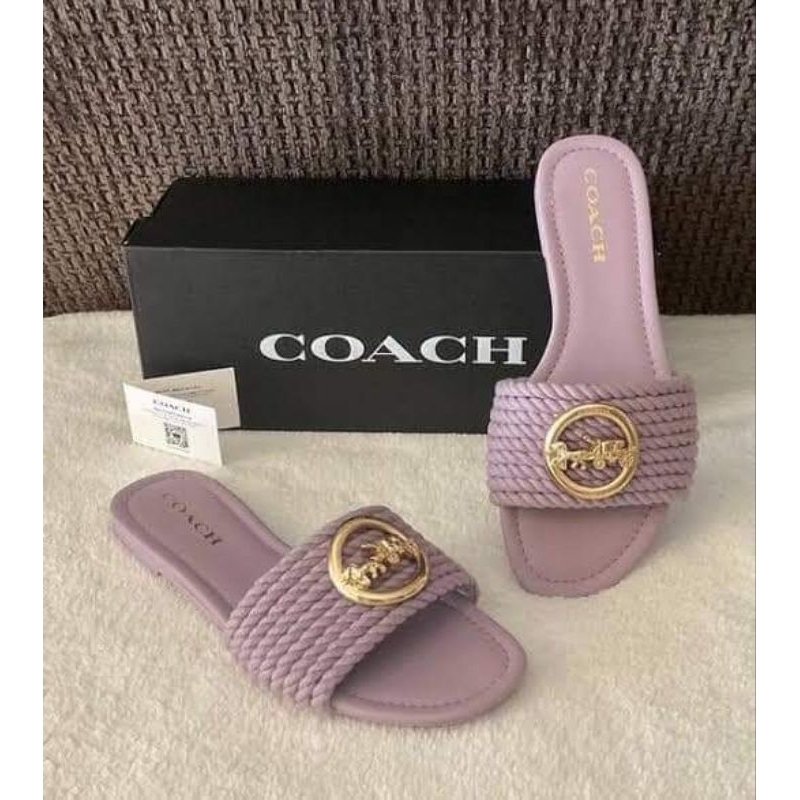 ของแท้-รองเท้า-sandal-ของ-coach-สีม่วงลาเวนเดอร์