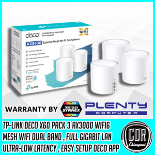 TP-LINK Deco X60 AX3000 Whole Home Mesh Wi-Fi System Pack 3 (รับประกันศูนย์ตลอดอายุการใช้งาน)