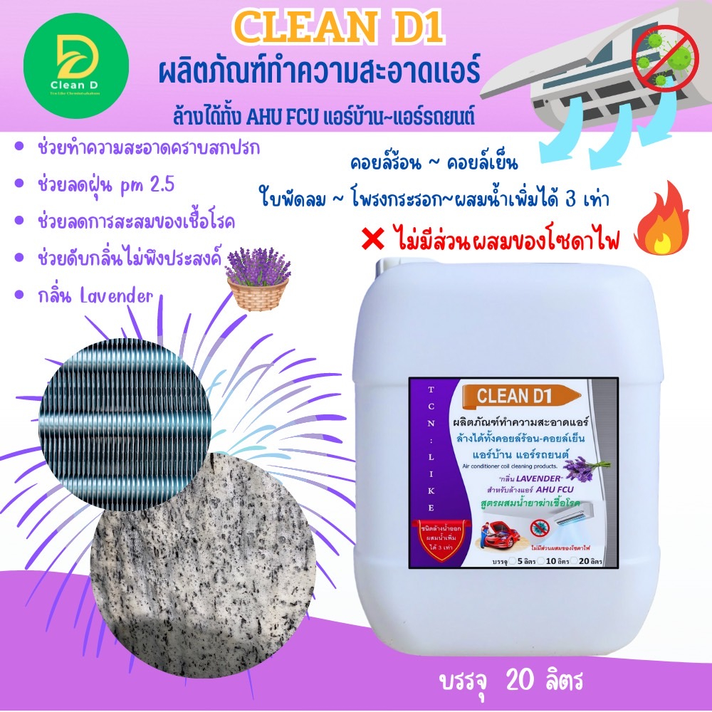 clean-d1-น้ำยาล้างแอร์ชนิดพิเศษ-ช่วยทำความสะอาด-ช่วยฆ่าเชื้อแบคทีเรีย-ช่วยดับกลิ่นไม่พึงประสงค์-กลิ่นมิ้นหอมเย็นสดชื่น