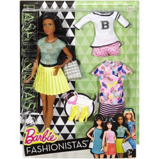 Barbie Fashionista African-American Barbie Doll with 2 Additional Outfits