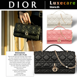 ดิออร์👜Dior MISS DIOR MINI Women/Shoulder Bag สุภาพสตรี/กระเป๋าสะพายไหล่/กระเป๋าสะพายข้าง/กระเป๋าสะพายโซ่/กระเป๋าถือ