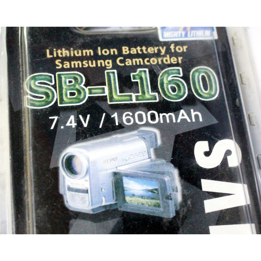 แบตกล้อง-samsung-sb-l160-แบตใช้กับกล้องวีดีโอsansung-ระบบม้วนฟิล์ม-สภาพเป็นของใหม่เก่าเก็บอยู่ในซีล-ประกันใจ7วัน