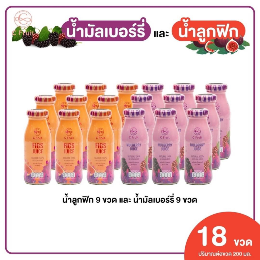 ส่งฟรี-18-ขวด-น้ำมัลเบอร์รี่แท้-น้ำลูกฟิกแท้-ขนาด-200ml-เพื่อสุขภาพดื่มได้ประโยชน์ทั้งครอบครัว