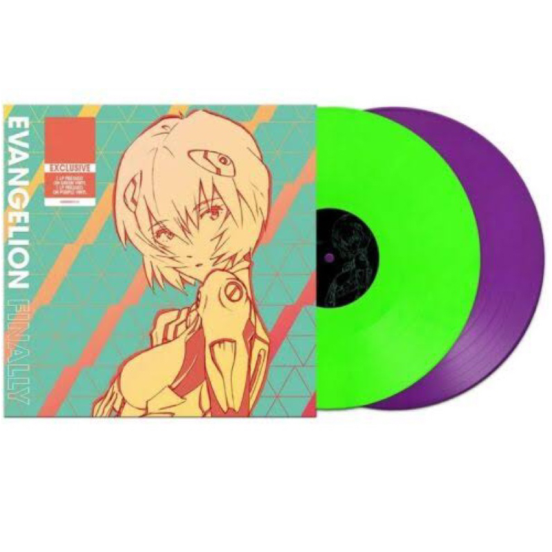 แผ่นเสียง-evangelion-yoko-takahashi-แผ่นสีgreen-neon-amp-purple-ของใหม่ในซีล-พร้อมส่ง