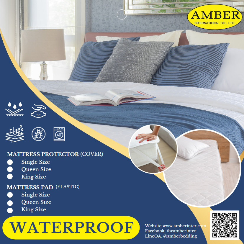 amber-mattress-protector-ผ้ารองกันน้ำ-แบบคลุมเตียงขนาด-8-10นิ้ว-สามารถกันน้ำได้-99-ซักเครื่องได้