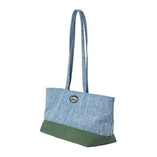 Emis Denim Long Hobo Bag-Light Denim / Dark Denim