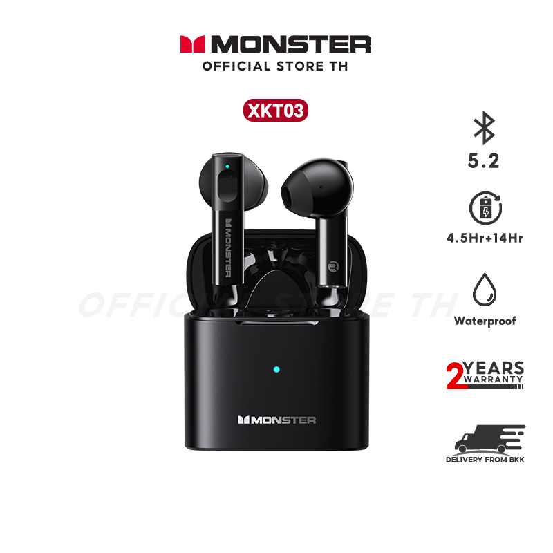 ภาพหน้าปกสินค้าMonster XKT03 Wireless Bluetooth Earphone Headset Earbuds TWS