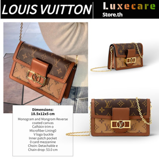 หลุยส์ วิตตอง👜Louis Vuitton DAUPHINE Women/Shoulder Bag สุภาพสตรี/กระเป๋าสะพายไหล่/กระเป๋าโซ่/กระเป๋า LV