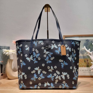 COACH CH211 CITY TOTE WITH LOVELY BUTTERFLY PRINT