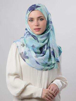 ฮิญาบ BOKITTA รุ่น Chic - MINTY BLOOMS -  Instant hijab