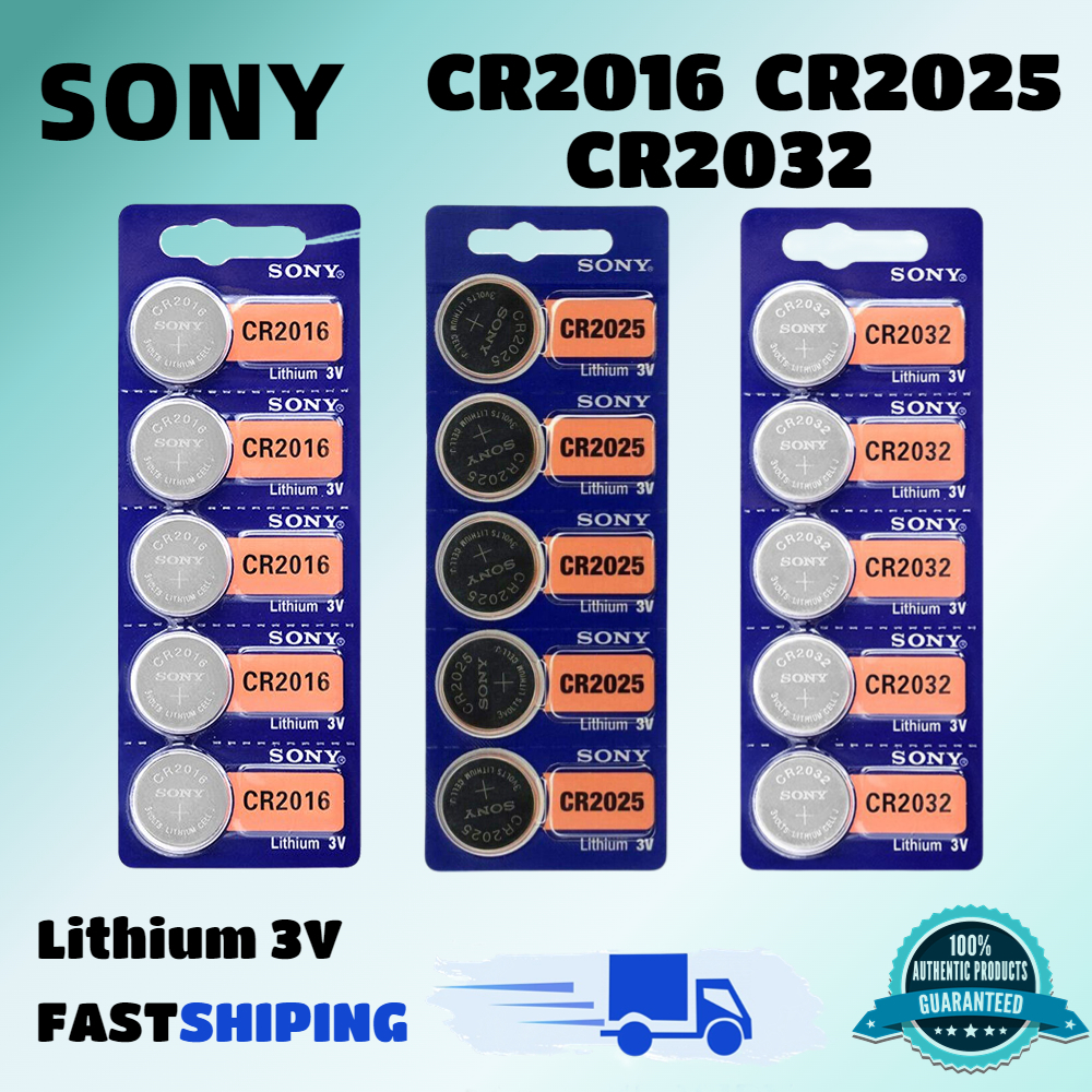 แท้-100-ขายยกแพ็ค-5-ก้อน-sony-cr2016-cr2025-cr2032