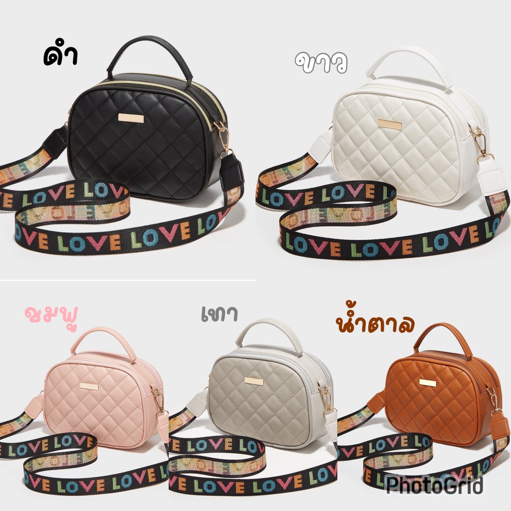 chaichaishop-พร้อมส่ง-quilted-handbag-กระเป๋าสะพาย-สวยเรียบหรู-ดีเทลสายสะพาย-มี-2-ซิป-หนังควิลท์-มี-5-สี-จุได้เยอะ