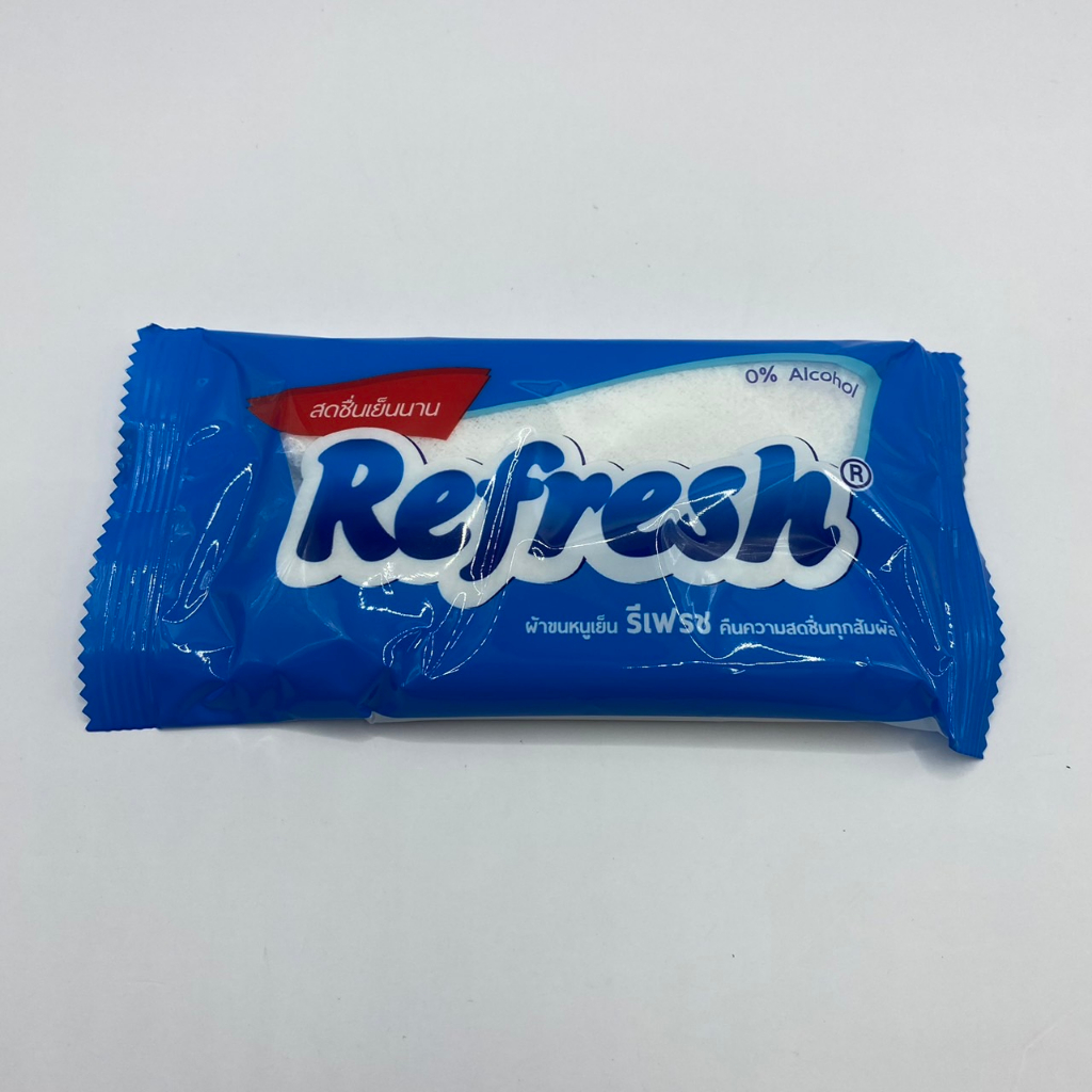 refresh-ผ้าขนหนูเย็น-20ผืน-ขนาดผ้าเย็น-25-4ซม-x25-4ซม-เย็นได้โดยไม่ต้องแช่เย็น-สามารถยับยั้งเชื้อแบคทีเรีย-ปราศจากแอลกอ