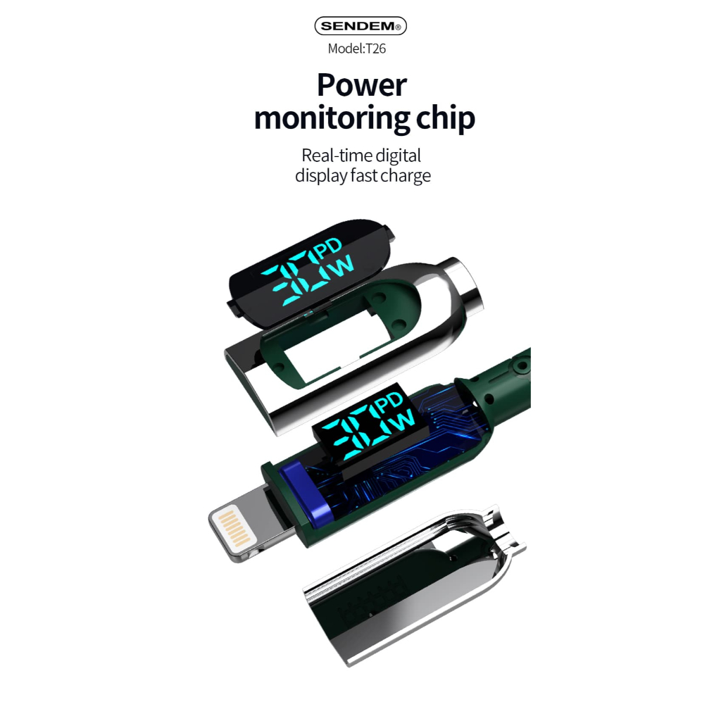 fast-charging-cable-สายชาร์จไว-type-c-to-type-c-digital-display-ของแท้-sendem-t27