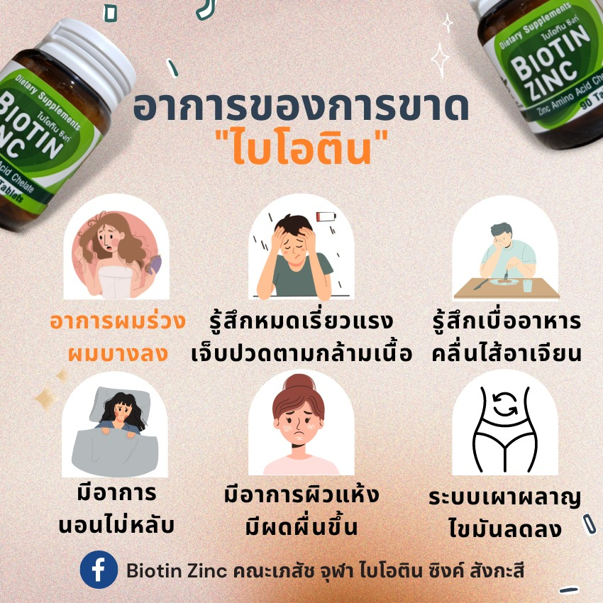 biotin-zinc-ซิงก์อะมิโนคีเลตผสมไบโอทิน-90-เม็ด-ต้านอนุมูลอิสระ-ต้านอักเสบ-บำรุงผม-คณะเภสัชศาสตร์-จุฬาลงกรณ์มหาวิทยาลัย