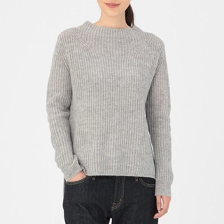 เสื้อไหมพรมผู้หญิง เสื้อไหมพรมญี่ปุ่น MUJI rubber knit sweater #21881149461