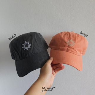 [shipang.studio]  หมวกแก๊ป หมวกเบสบอล ปักลาย รูปดวงอาทิตย์