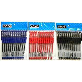 ปากกาเจล YOYA No.1802 (0.5mm) หมึกสีน้ำเงิน แดง ดำ (12ด้าม)