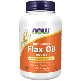 Now Foods Organic Flax Oil 1000 mg, 100/120Softgels - น้ำมันเมล็ดแฟลกซ์สูตรใหม่ ปรับฮอร์โมนผู้หญิง เพิ่มความชุ่มชื้นผิว